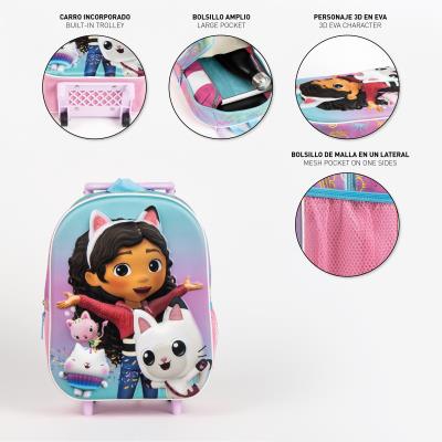 MOCHILA INFANTIL TROLLEY 3D GABBY´S DOLLHOUSE