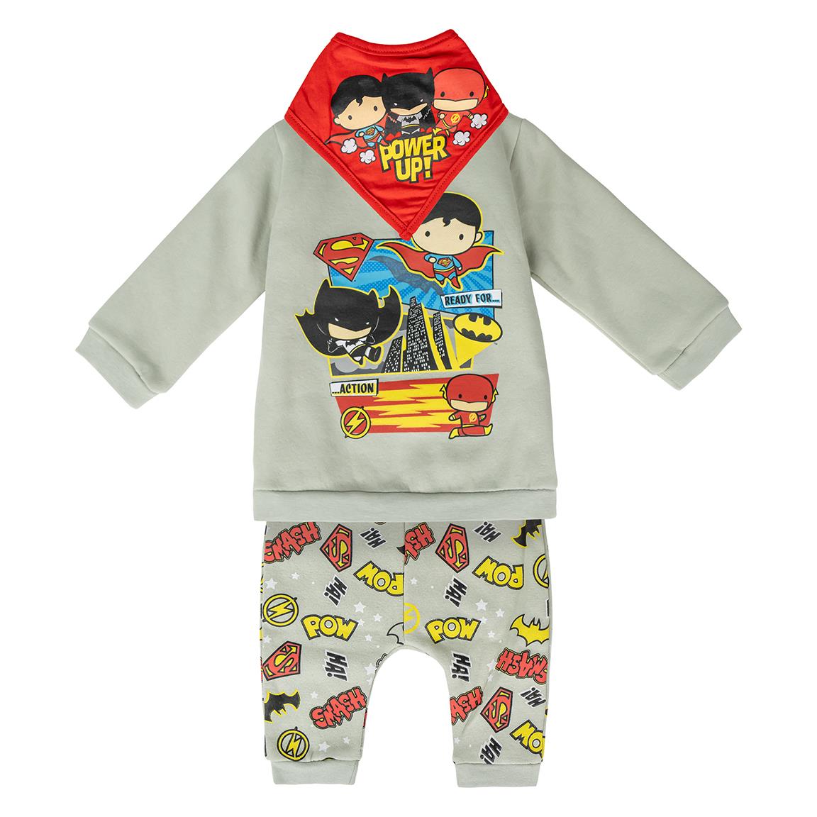 CHANDAL COTTON BRUSHED 3 PIEZAS JUSTICE LEAGUE