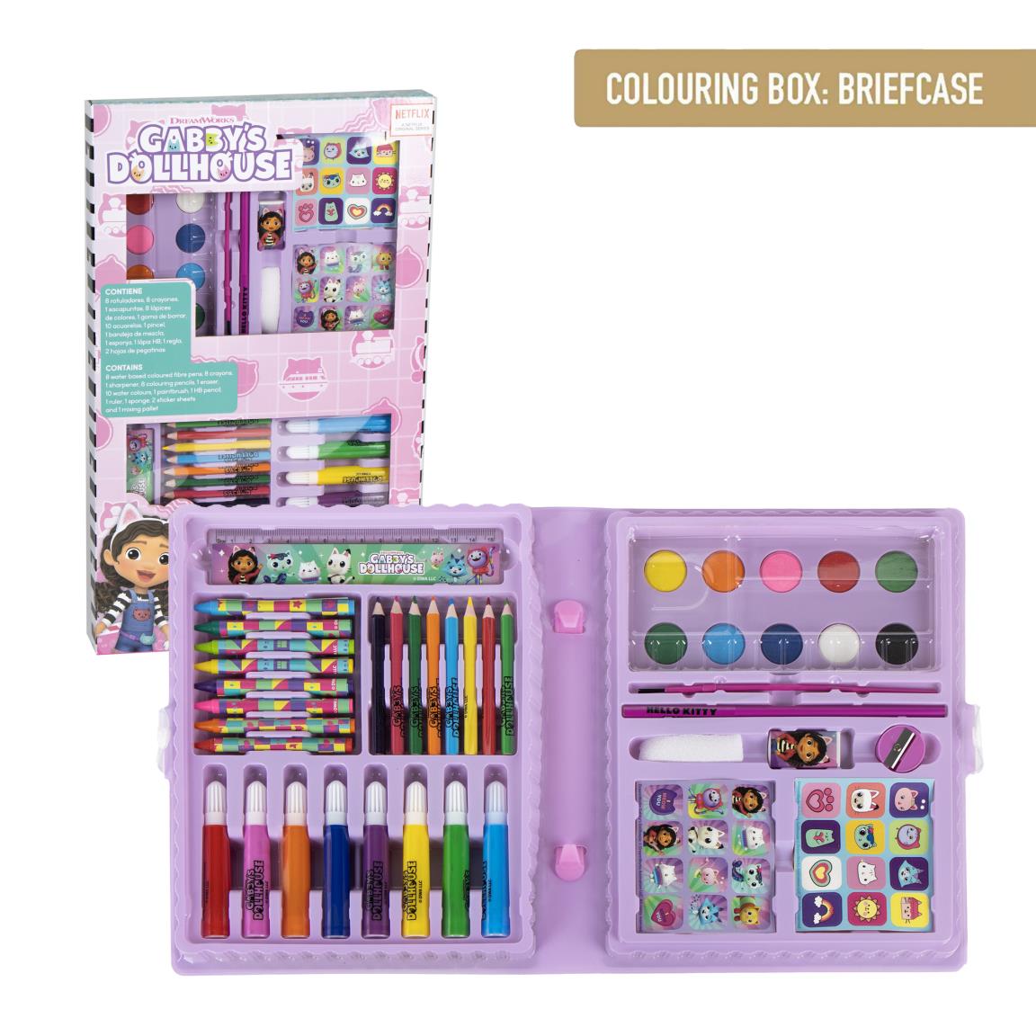 SET PAPELERÍA COLOREABLE CAJA GABBY´S DOLLHOUSE