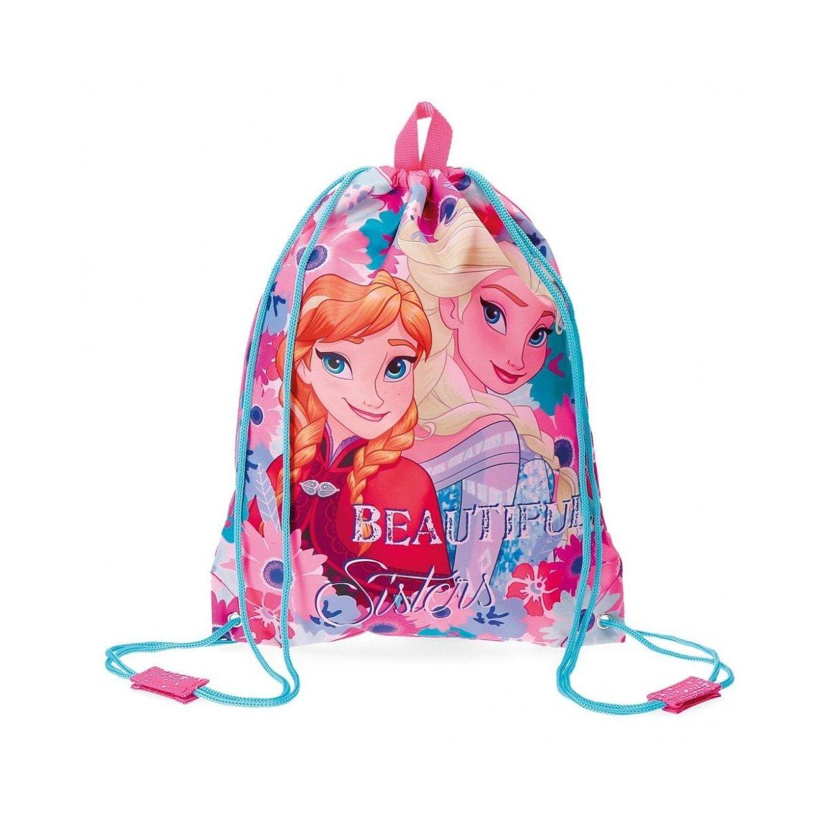 A - SACO GYM FROZEN FLOWERS DISNEY - ILUSION SHOP