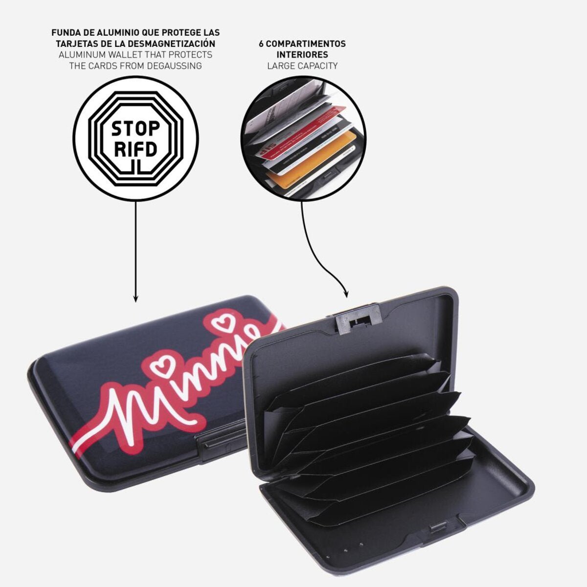 CARTERA TARJETERO RIGIDO MINNIE - ILUSION SHOP