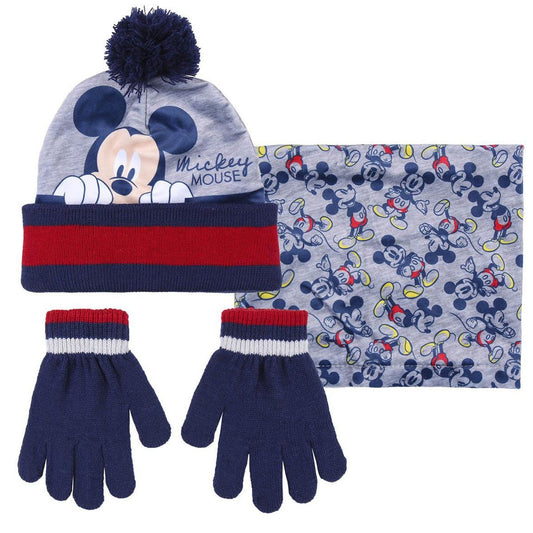 CONJUNTO 3 PIEZAS MICKEY GUANTES, GORRO Y BRAGA - ILUSION SHOP