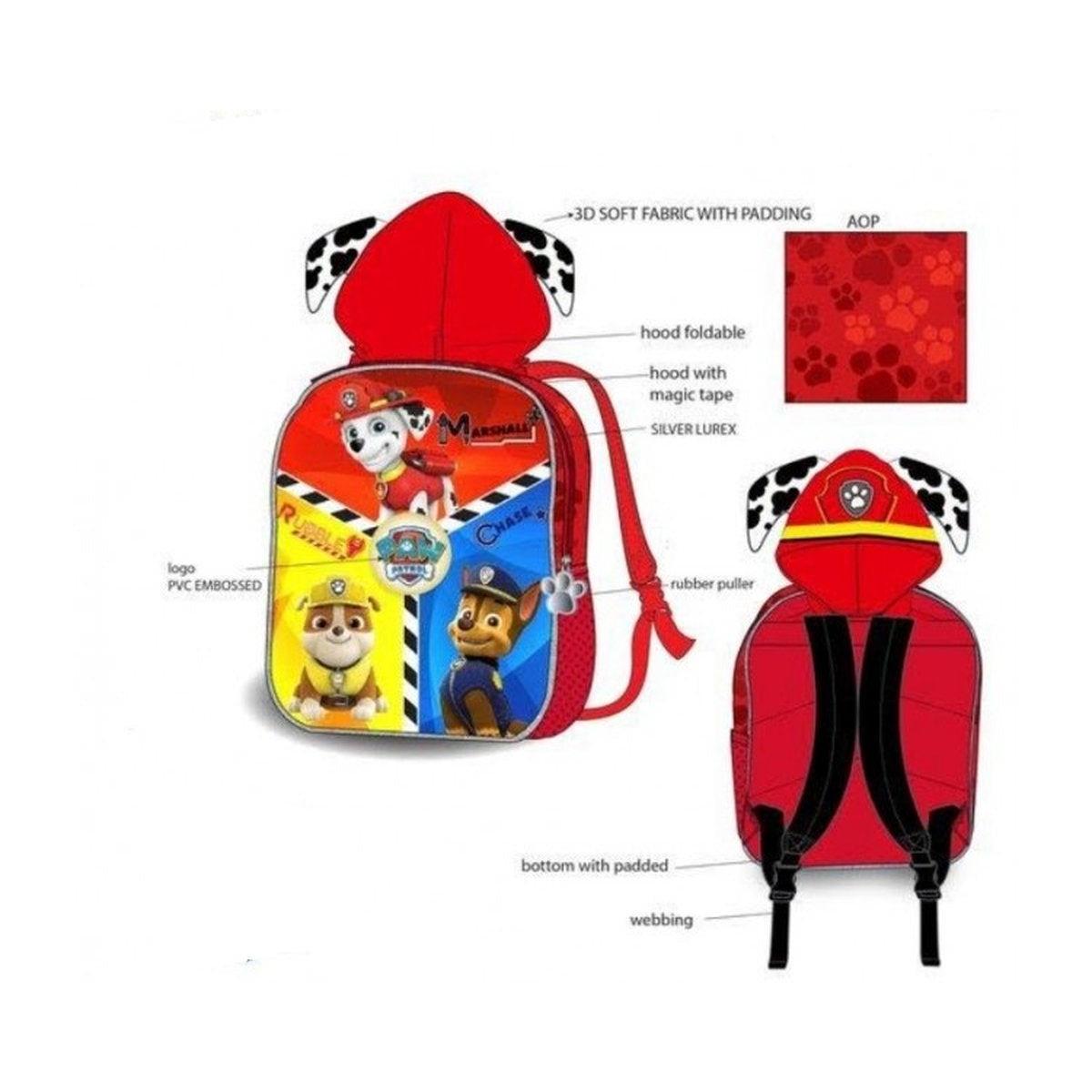 MOCHILA  CON CAPUCHA PAW PATROL