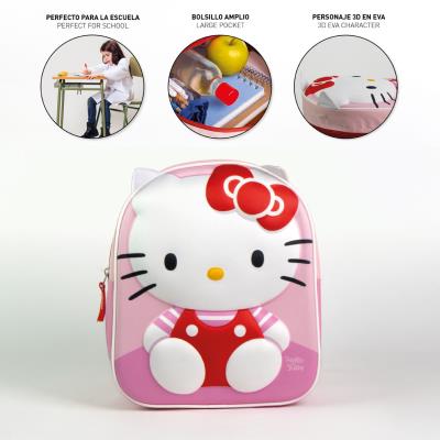 MOCHILA INFANTIL 3D APLICACIONES HELLO KITTY - ILUSION SHOP