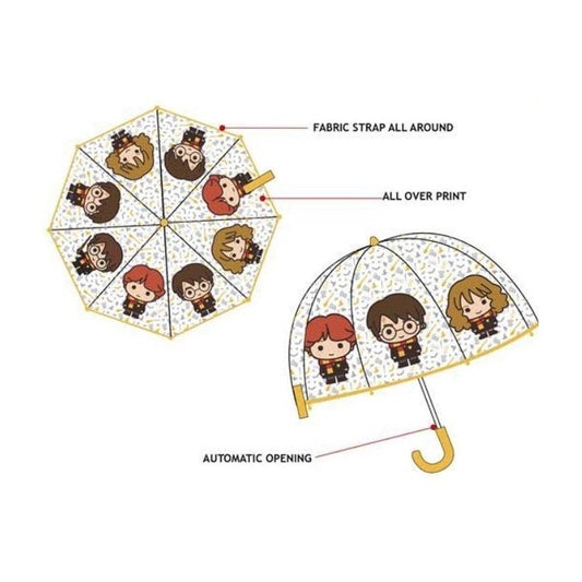 PARAGUAS AUTOMATICO TRANSPARENTE HARRY POTTER - ILUSION SHOP