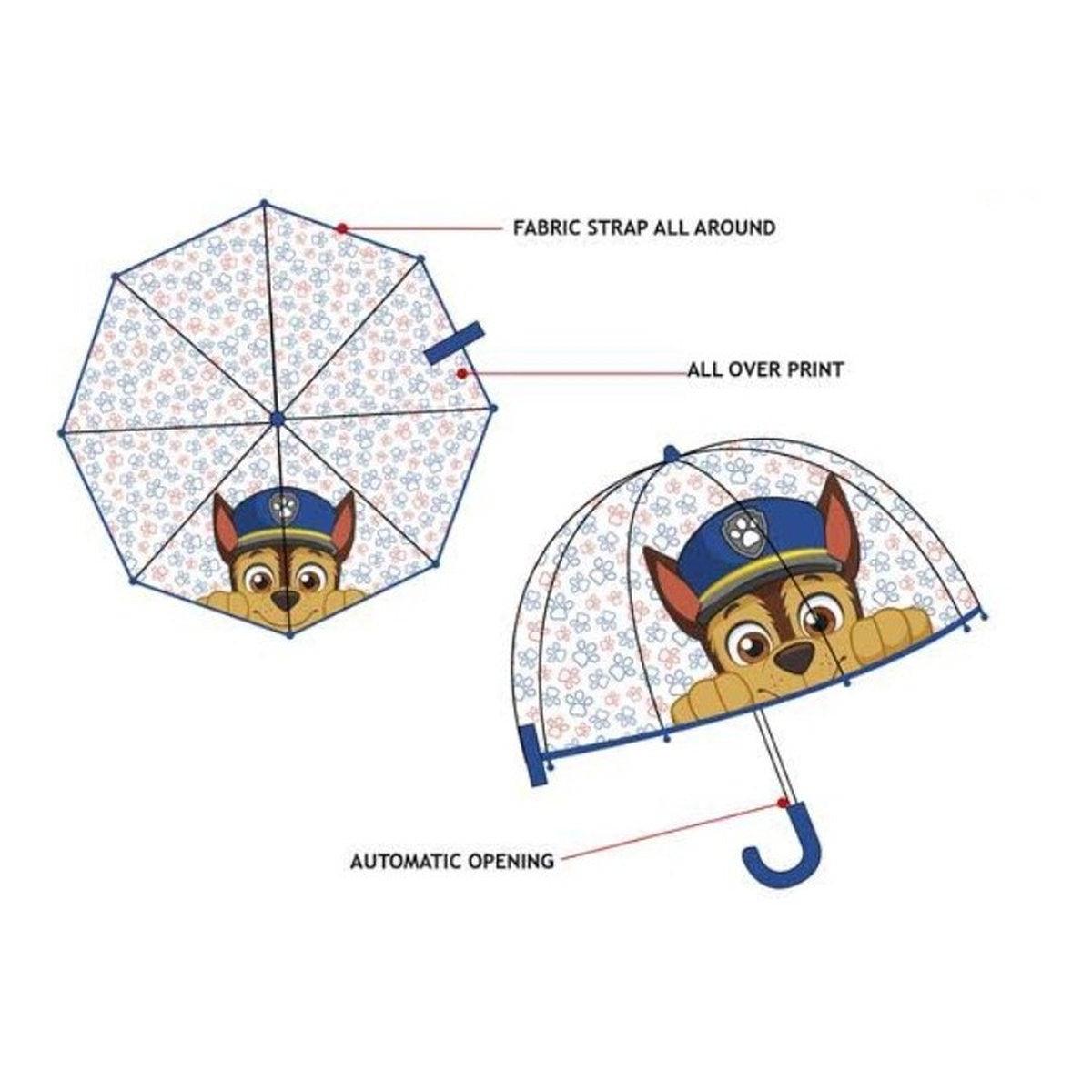 PARAGUAS AUTOMATICO TRANSPARENTE PAW PATROL - ILUSION SHOP