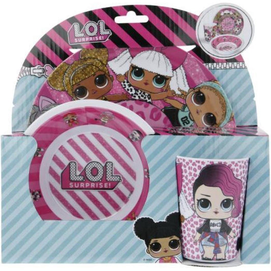 SET MELAMINA 3 PZ LOL SURPRISE VASO+PLATO+CUENCO - ILUSION SHOP