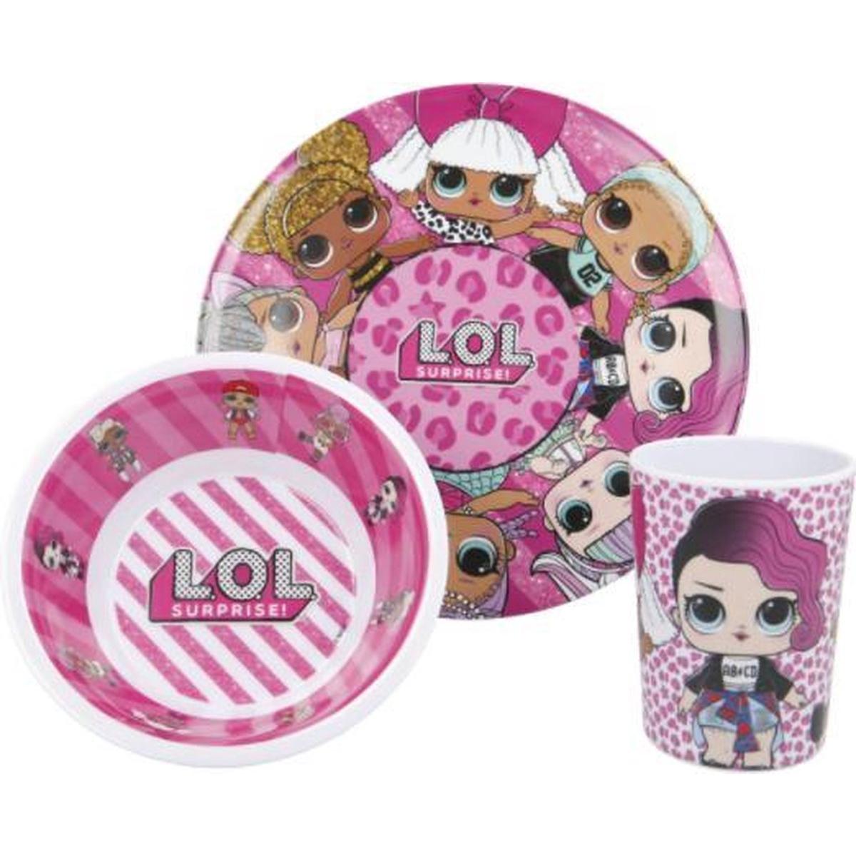 SET MELAMINA 3 PZ LOL SURPRISE VASO+PLATO+CUENCO - ILUSION SHOP