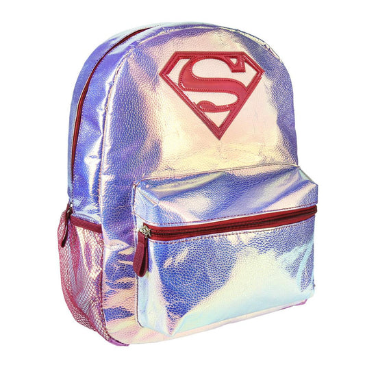 MOCHILA CASUAL MODA IRIDISCENTE SUPERMAN
