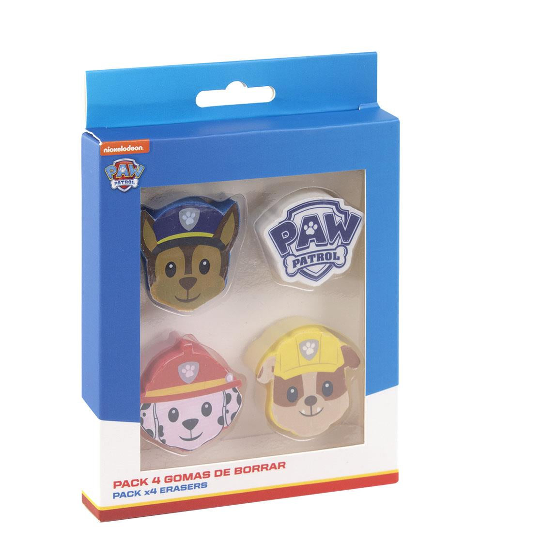GOMA DE BORRAR PACK  X 4 PAW PATROL
