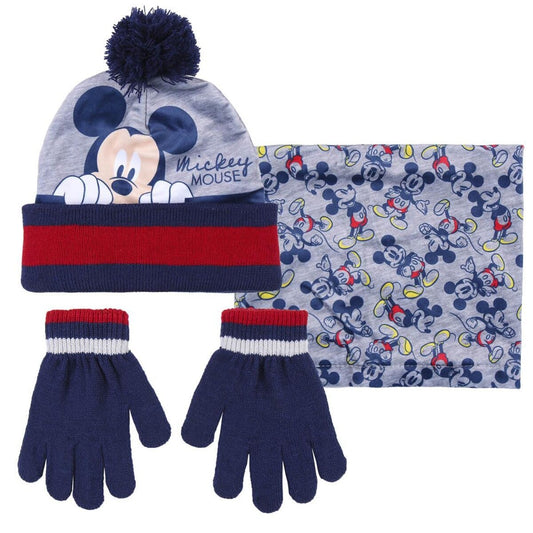 CONJUNTO 3 PIEZAS SNOOD MICKEY (GORRO, BRAGA Y GUANTES )