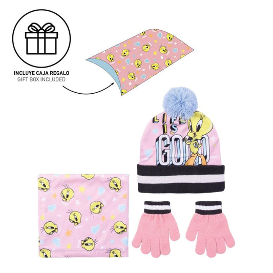 CONJUNTO INVIERNO 3 PIEZAS LOONEY TUNES (GUANTES, BRAGA Y GORRO)