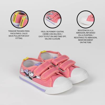 Imagen de ZAPATILLA LONETA SUELA PVC CON LUCES ALGODÓN MINNIE