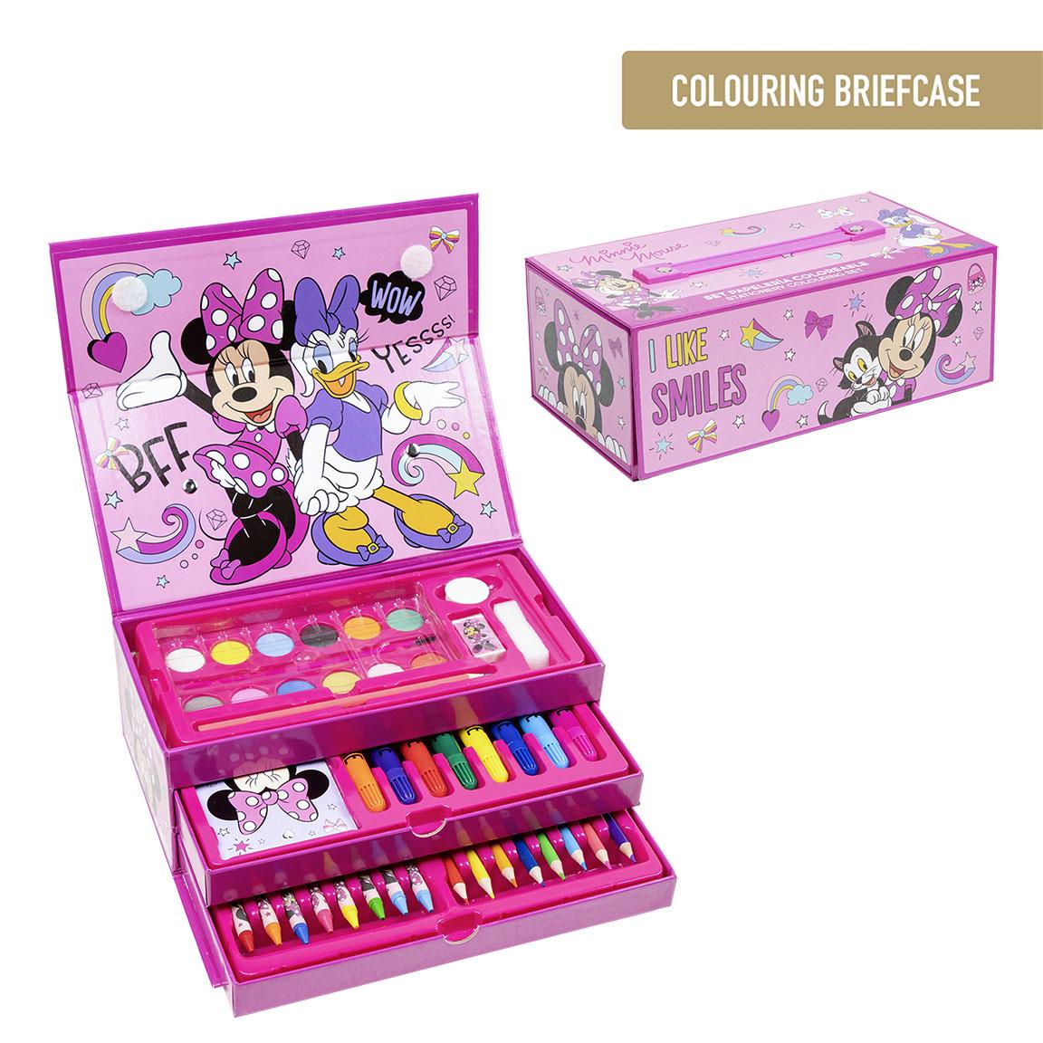 SET PAPELERIA COLOREABLE MALETIN MINNIE