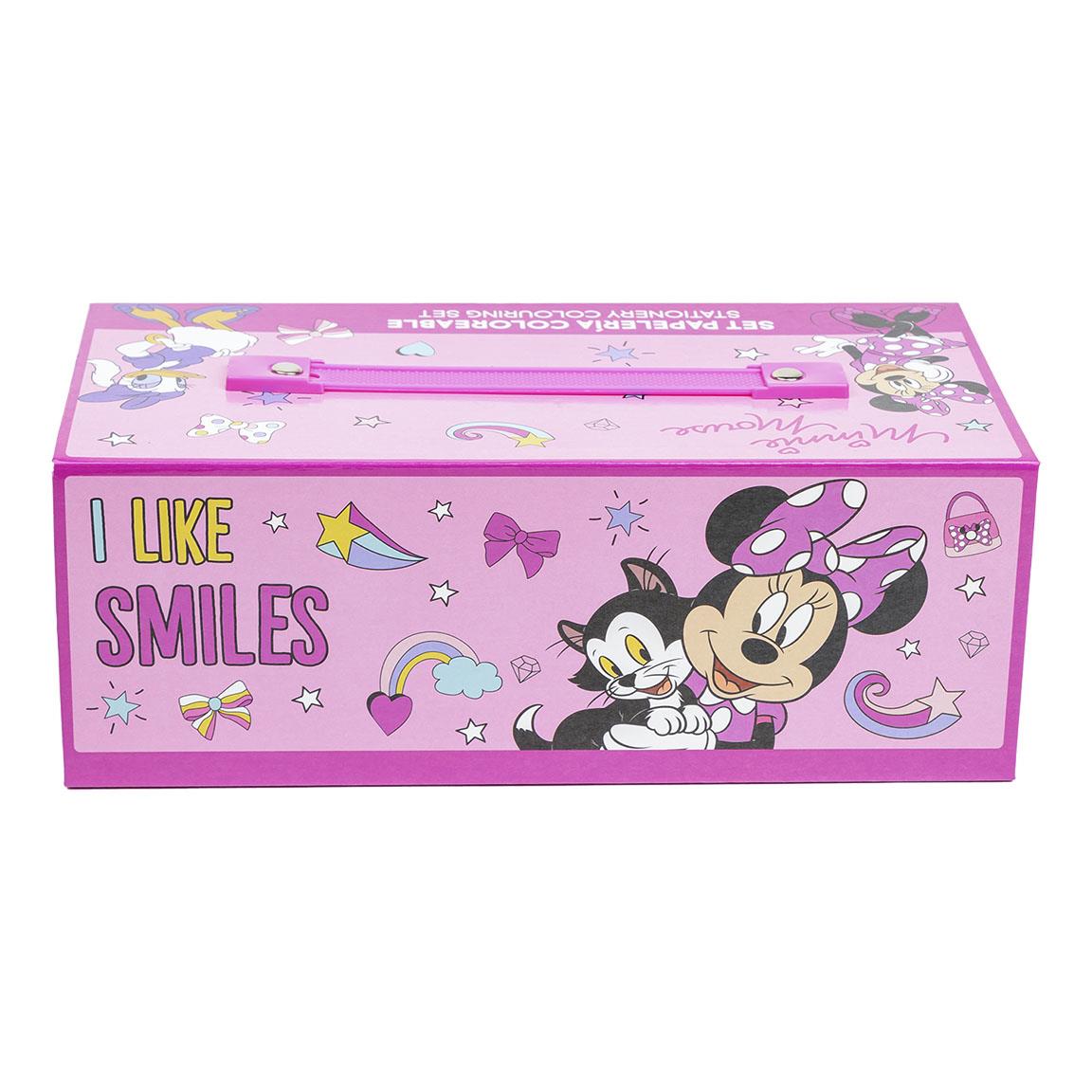 SET PAPELERIA COLOREABLE MALETIN MINNIE