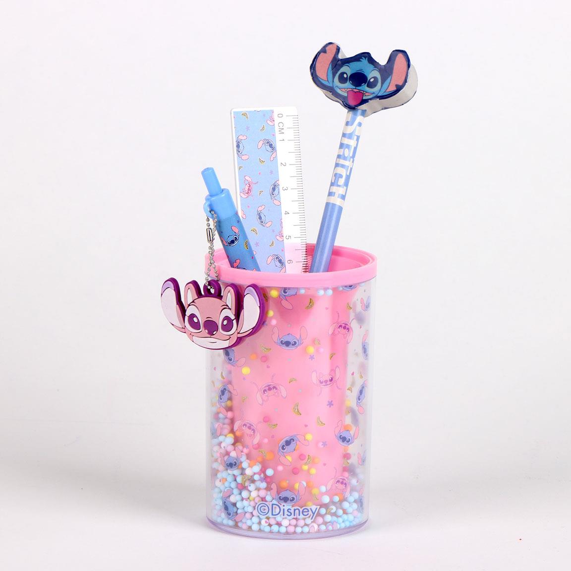SET DE PAPELERIA PORTALAPICES STITCH