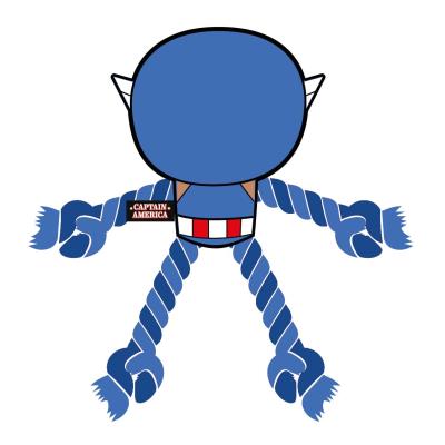 JUGUETE PARA PERRO CUERDA AVENGERS CAPITAN AMERICA