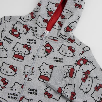 SUDADERA CON CAPUCHA COTTON BRUSHED CREMALLERA HELLO KITTY