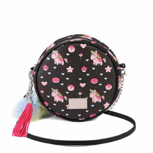 A - OHMYPOP NEGRO BOLSO REDONDO POPNICORN - ILUSION SHOP