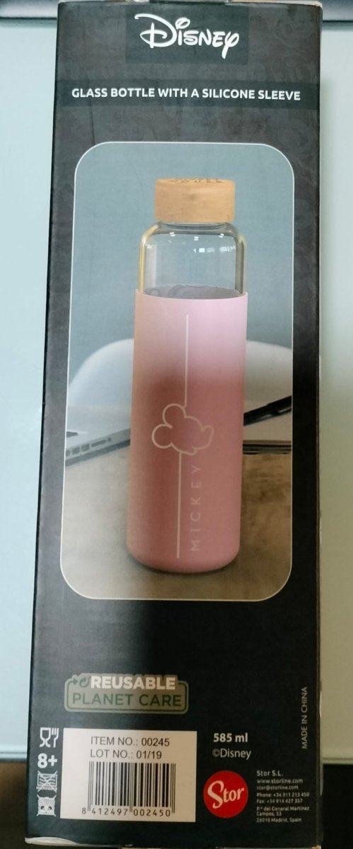 BOTELLA CRISTAL CON FUNDA SILICONA 585ML - ILUSION SHOP