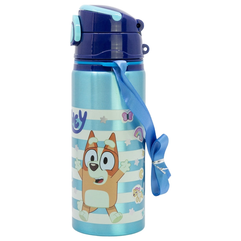 BOTELLA POP UP DE ALUMINIO CON CORREA 730 ML BLUEY