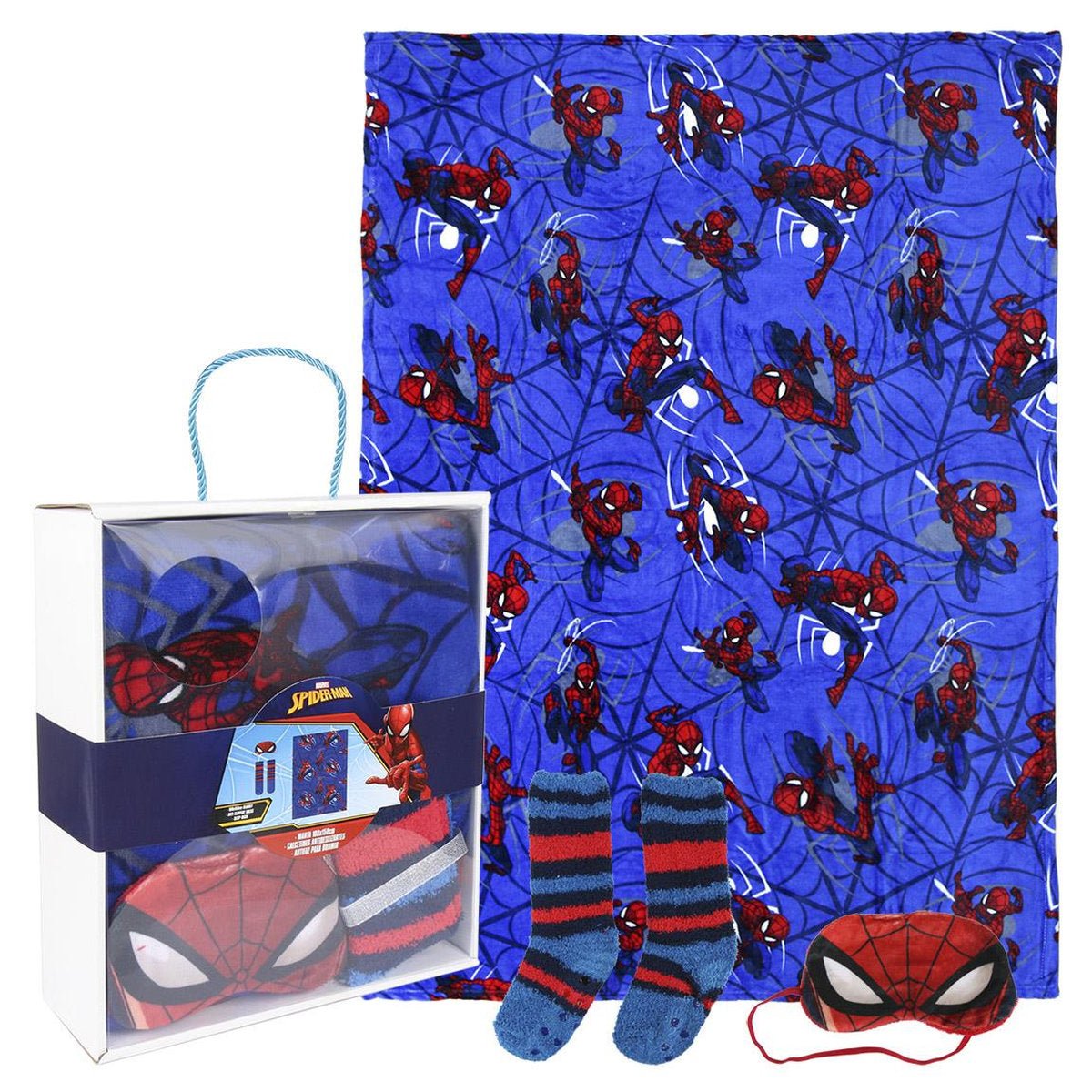 CAJA REGALO MANTA+ANTIFAZ+CALCETIN SPIDERMAN - ILUSION SHOP