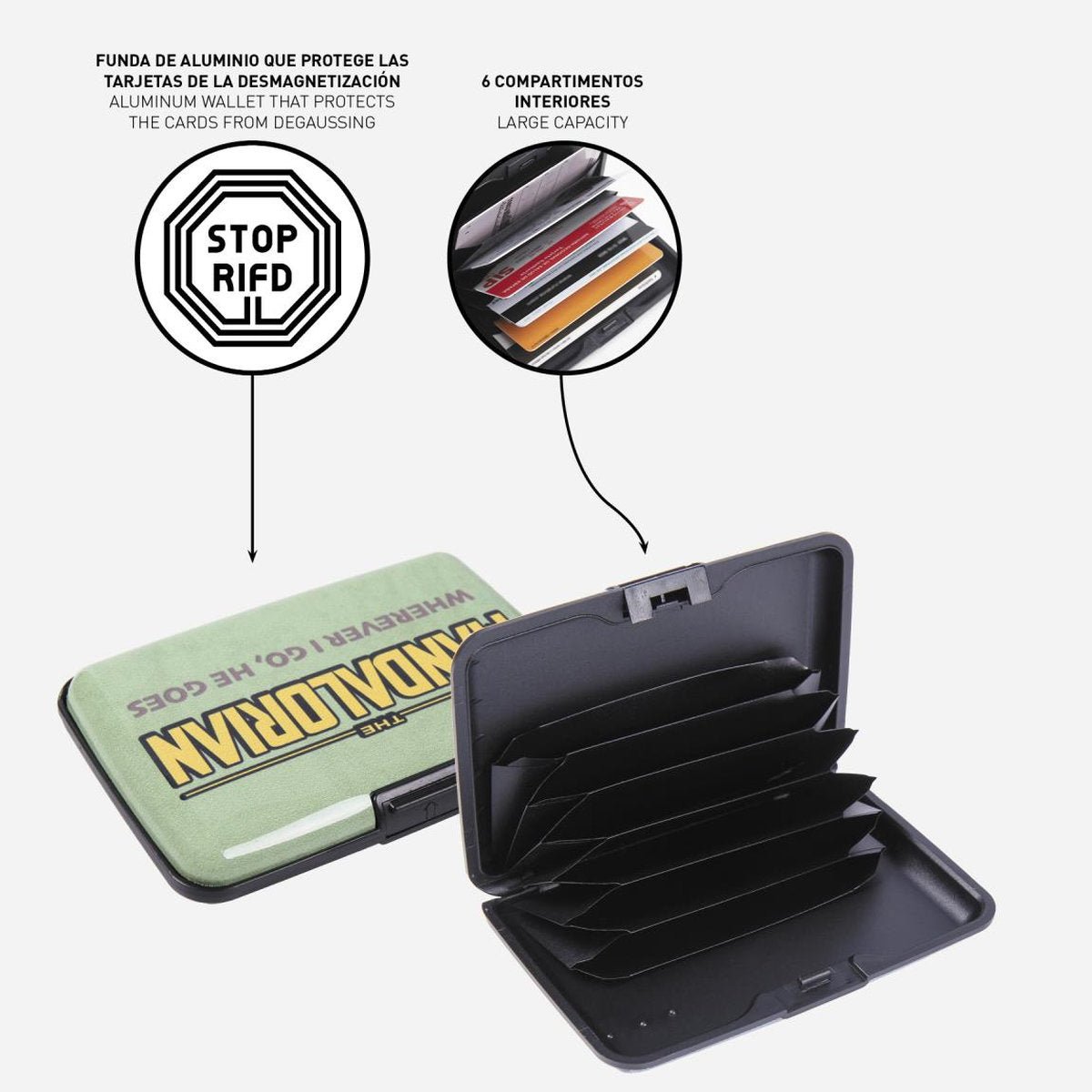CARTERA TARJETERO RIGIDO THE MANDALORIAN - ILUSION SHOP