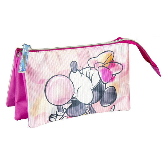 ESTUCHE PORTATODO PLANO 3 COMPARTIMENTOS MINNIE - ILUSION SHOP
