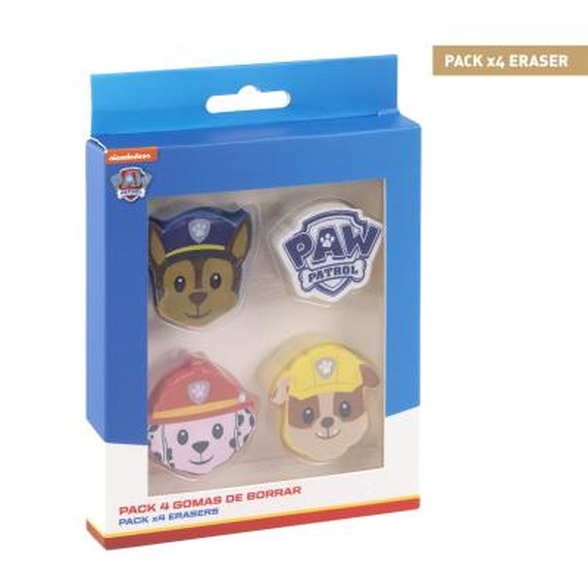 GOMA DE BORRAR PACK X 4 PAW PATROL - ILUSION SHOP