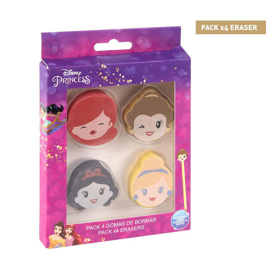 GOMAS DE BORRAR x 4 PRINCESS - ILUSION SHOP