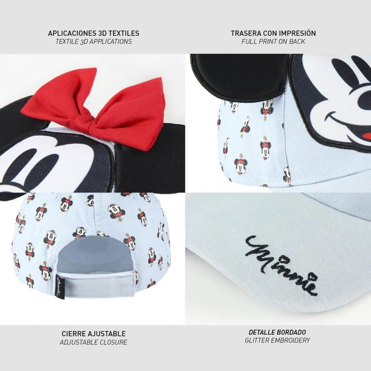 GORRAS INOVACIÓN APLICACIONES MINNIE DISNEY - ILUSION SHOP