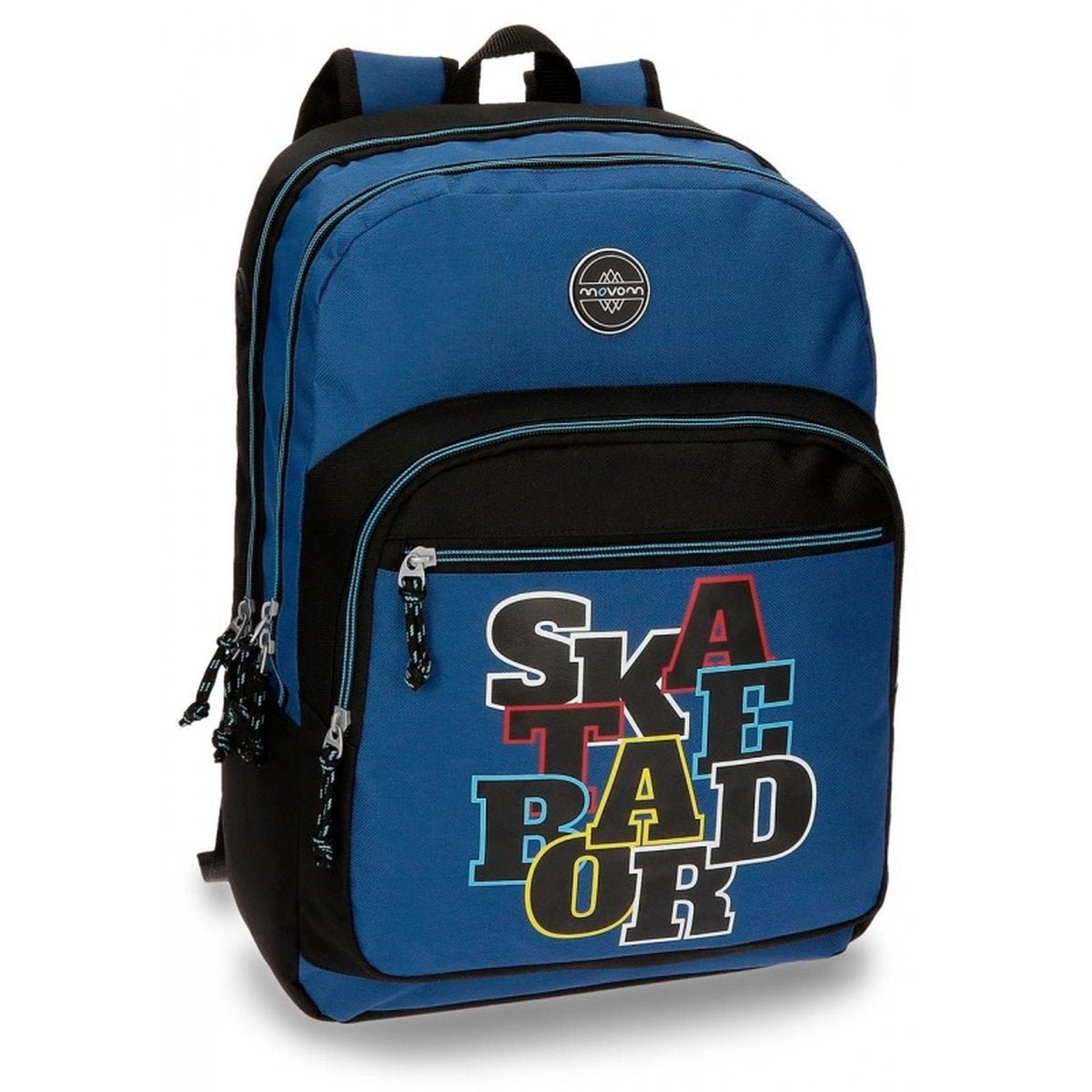 MOCHILA 44CM 2 CREMALLERAS SKATEBOARD MARINO - ILUSION SHOP