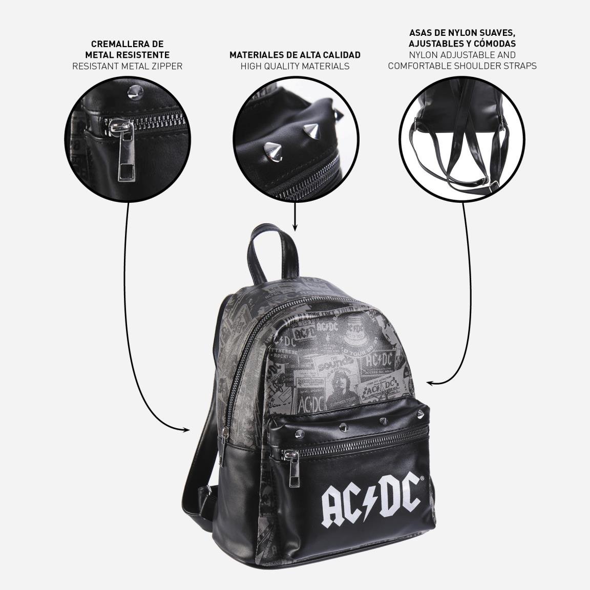 MOCHILA CASUAL MODA ACDC - ILUSION SHOP