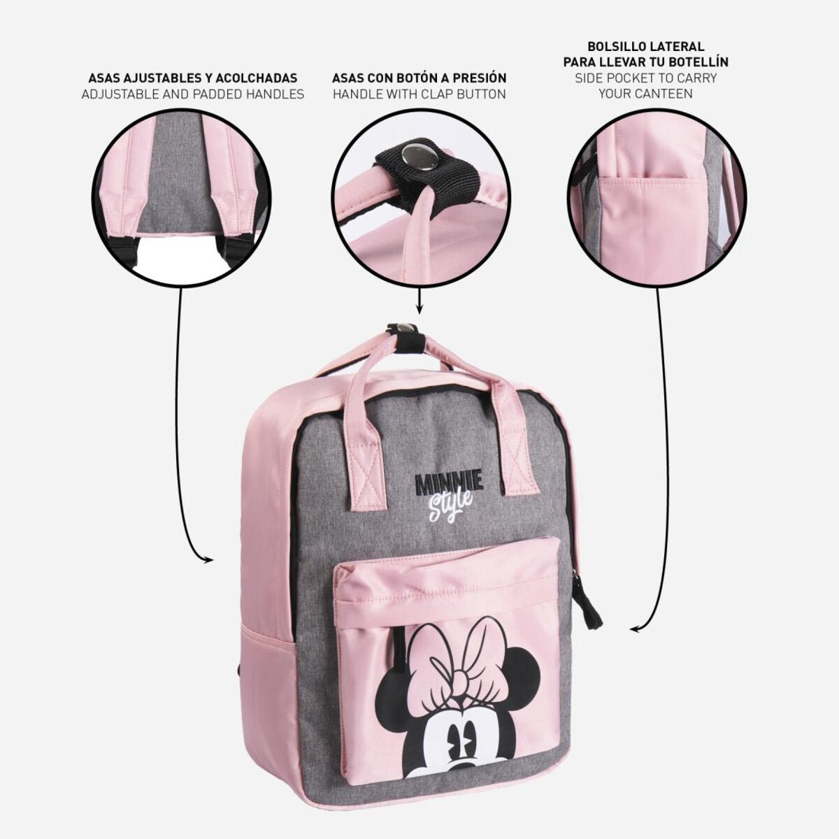MOCHILA CASUAL URBANA ASAS MINNIE - ILUSION SHOP