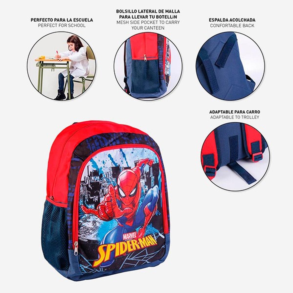 MOCHILA ESCOLAR MEDIANA SPIDERMAN - ILUSION SHOP