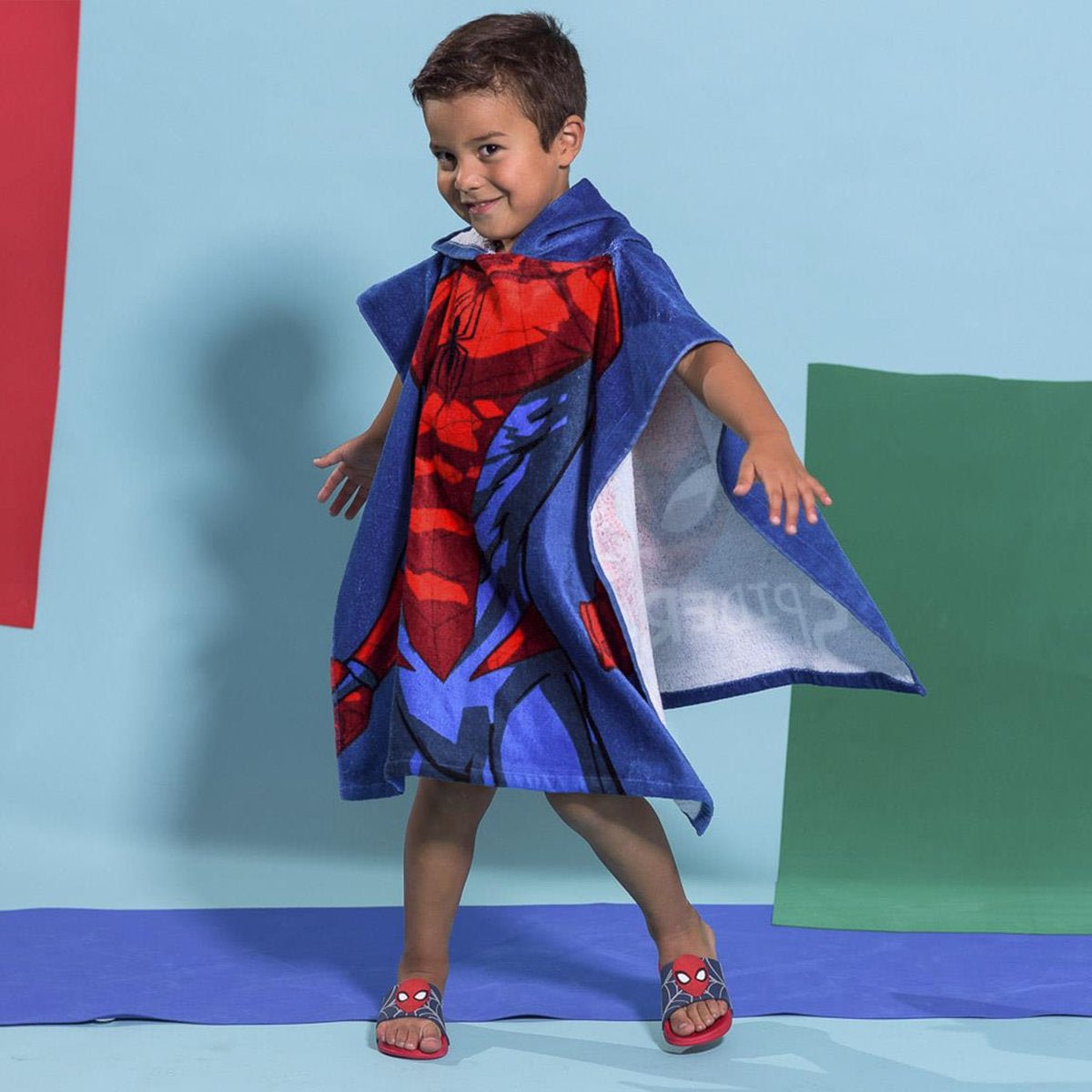 PACK 2 PONCHO SPIDERMAN MAR 100% ALGODON - ILUSION SHOP