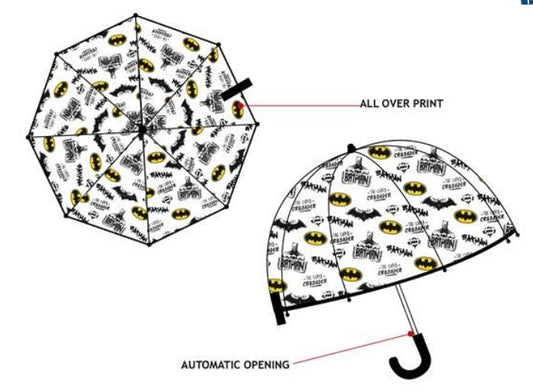 PARAGUAS AUTOMATICO TRANSPARENTE BATMAN