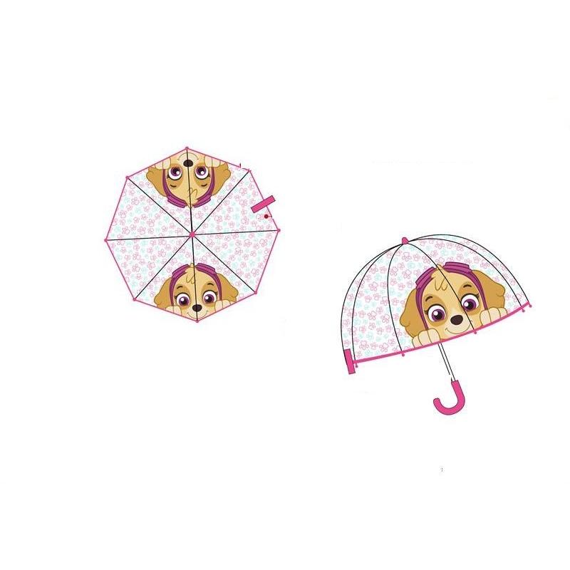 PARAGUAS AUTOMATICO TRANSPARENTE PAW PATROL GIRL - ILUSION SHOP