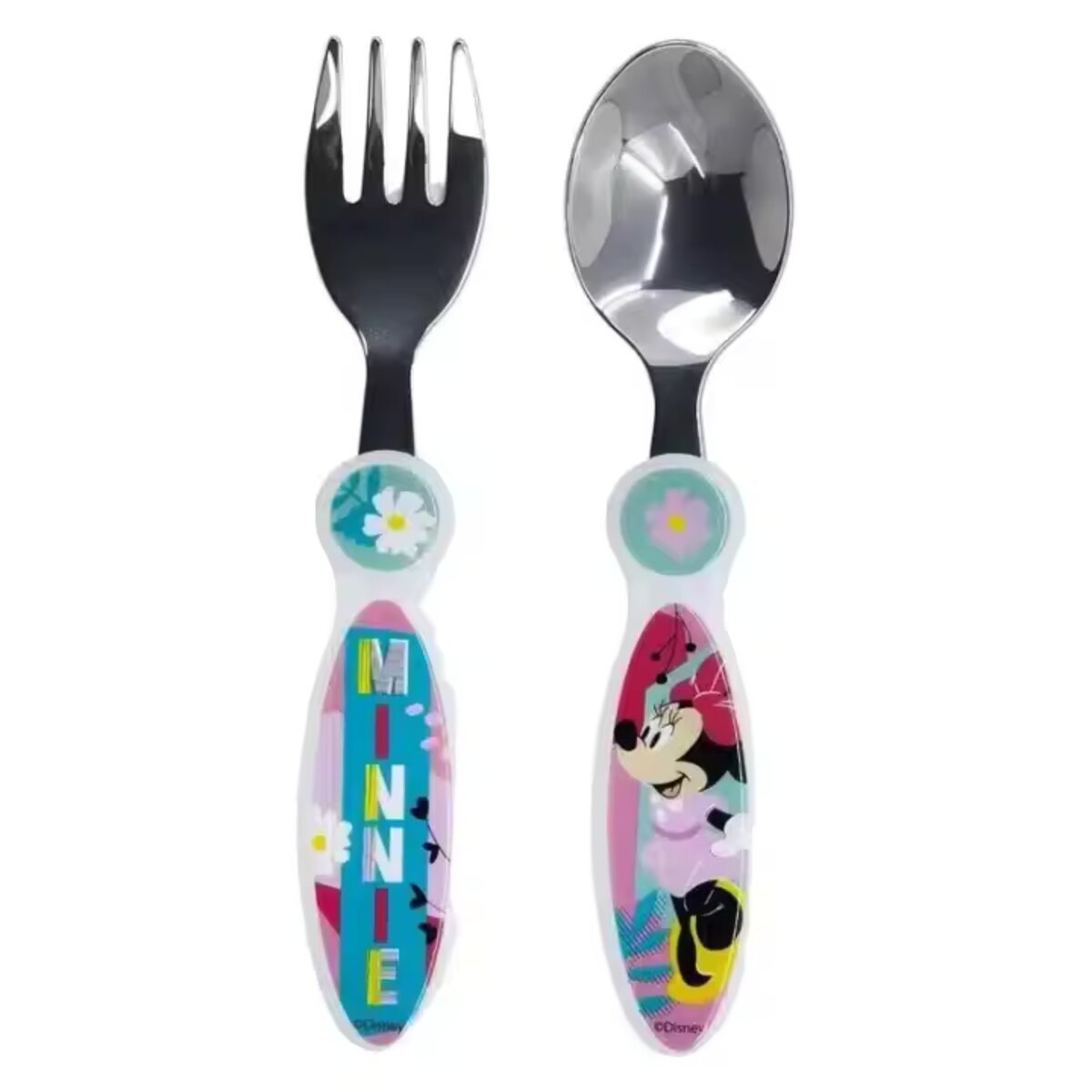 SET 2 CUBIERTOS METALICOS MINNIE - ILUSION SHOP