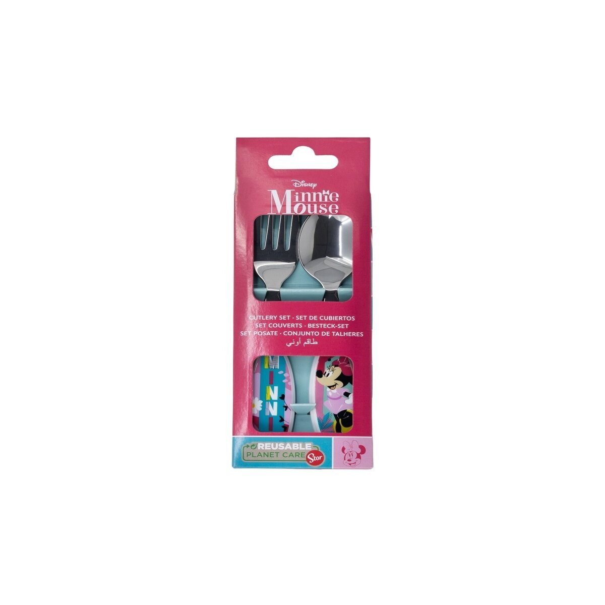 SET 2 CUBIERTOS METALICOS MINNIE - ILUSION SHOP