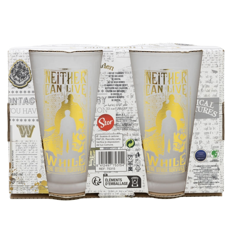SET 2 VASOS CRISTAL 480 ML HARRY POTTER