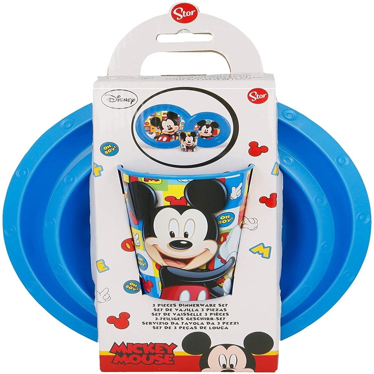 SET EASY 3 PCS (PLATO,CUENCO,VASO 260 ML) MICKEY - ILUSION SHOP