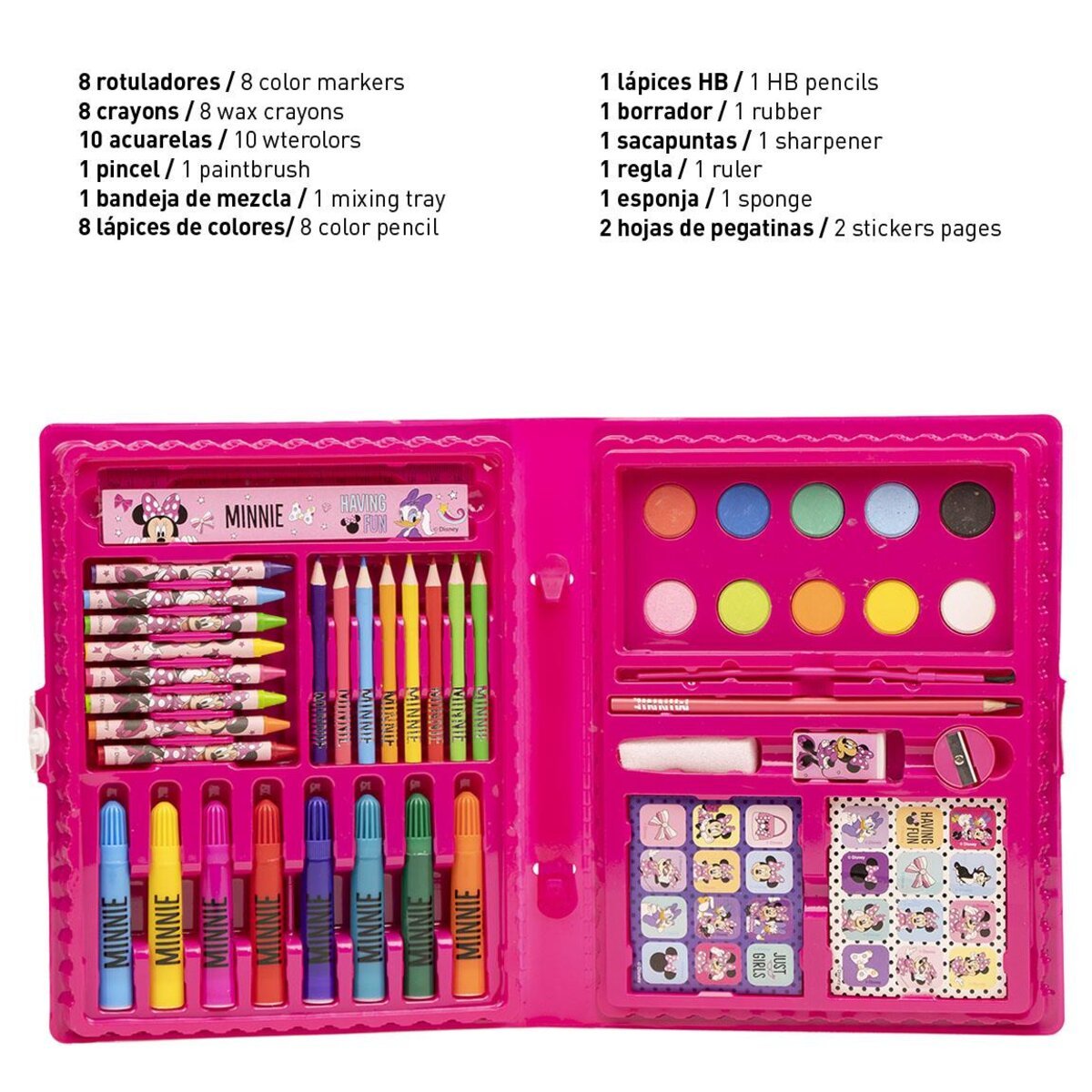 SET PAPELERIA COLOREABLE CAJA MINNIE - ILUSION SHOP