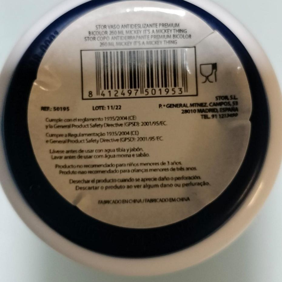 VASO ANTIDESLIZANTE BICOLOR 260 ML MICKEY - ILUSION SHOP
